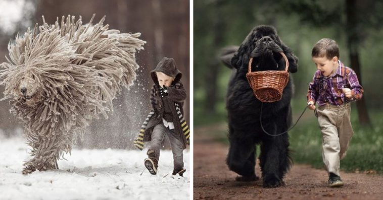 25 Cute Photos Of Big Dogs and Little Kids by Andy Seliverstoff